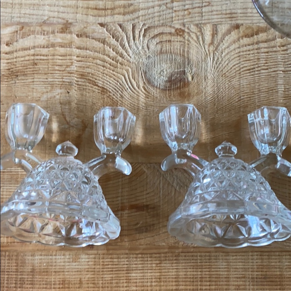 Vintage glass candelabras